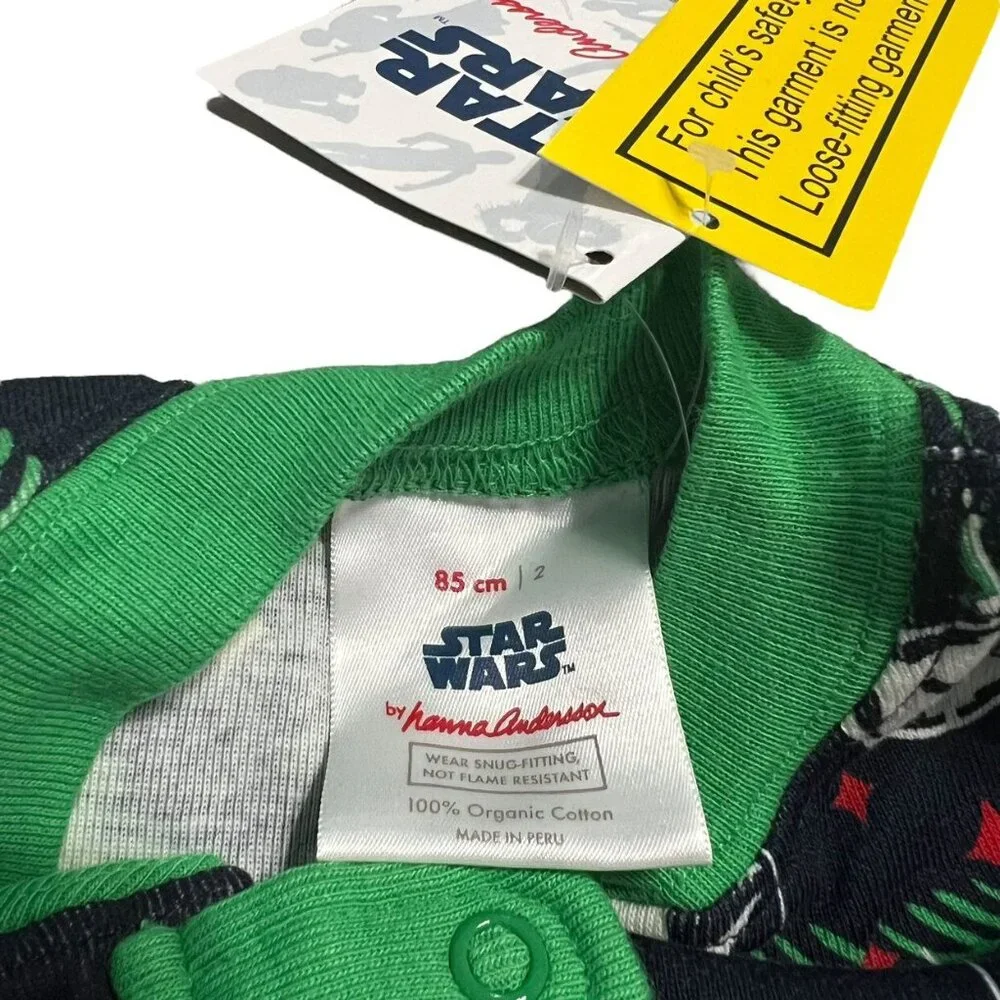 NEW Hanna Andersson Sz 85 (2Y) Star Wars Christmas Zipper Sleeper Pajamas